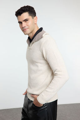 TRENDYOL MAN Lacivert Casual Regular Yar?m Bal?kc? Yaka Duz Triko Kazak TMNAW25KZ00008 - Trendyolmilla фото 11