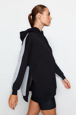 TRENDYOLMILLA Lacivert Renk Bloklu Genis Kal?p Ici Polarl? Orme Spor Sweatshirt TWOSS22SW0074  фото 11