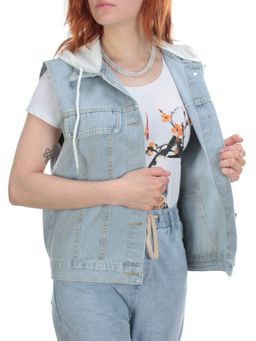 803 BLUE/BLACK Джинсовый жилет женский (100% хлопок) - Фабричный китай фото 37