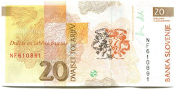 Банкнота 20 толаров 1992 года Словения