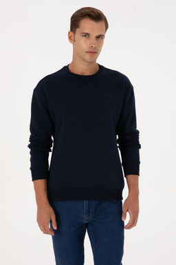 Erkek Lacivert Basic Sweatshirt Sepette S_rpriz _ndirim