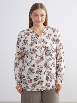 Ka??k Yaka ?i?ekli Bluz