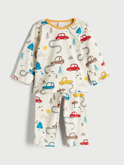 Bisiklet Yaka Bask?l? Erkek ?ocuk Pijama Tak?m?