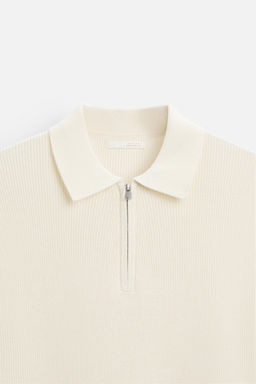 PURL KNIT POLO SHIRT WITH ZIP - Zara фото 8