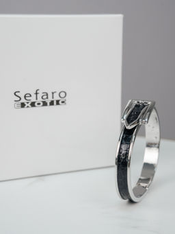 Браслет Sefaro Collection из кожи морской змеи черный  фото 3