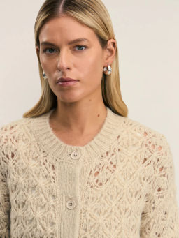 Ажурный кардиган с шерстью в составе / Zarina  фото 6