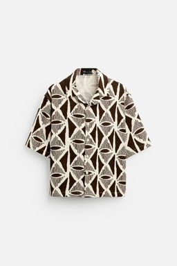 GEOMETRIC PRINT OVERSHIRT - Zara фото 7