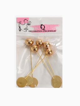 Основа Брошь-игла с шариком d=1.2 см (набор 5 шт.), L=7 см, площадка 1.5 см, цвет золото