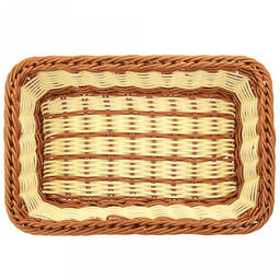 Корзина-сухарница плетная Пастораль 29,5х19,5см h7,5см, полипропилен, бежево-коричневый, форма прямоугольная (Китай) - Домашняя мода фото 3