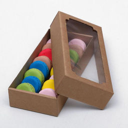 Цена за 5 шт. Коробка сборная без печати крышка-дно бурая с окном 24 х 11 х 4,5 см - Simaland фото 2