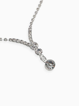 Набор 2 пред-а: серьги, колье "Вечерний шик" минимализм, цвет белый в серебре