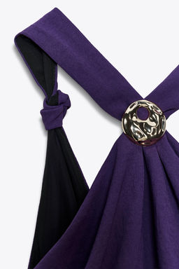 MIDI DRESS WITH KNOT AND HARDWARE - Zara фото 7