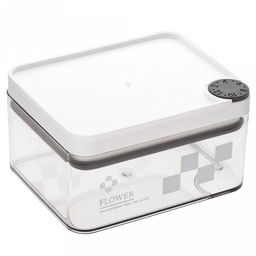 "Шахматы" Банка для сыпучих продуктов пластмассовая 0,28л, 10,5х8,5см, h6см, прозрачный, с деколью, прижимная крышка с силиконовым уплотнителем, в п/эт пакете (Китай)