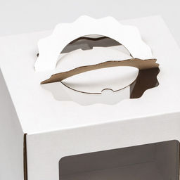 Цена за 5 шт. Кондитерская упаковка Квадрат, 2 окна, белая, 26 х 26 х 28 см - UPAK LAND фото 3