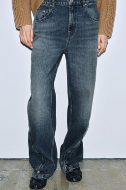 ZW COLLECTION BALLOON MID-WAIST JEANS WITH ZIPS LIMITED EDITION - Zara фото 9