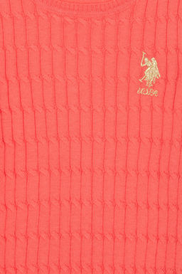 Базовый свитер с цветком граната для девочек Неожиданная скидка в корзине - U.s. polo assn фото 3