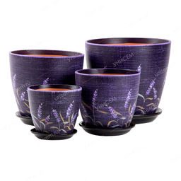 Набор горшков Бутон Роспись из 4-х 0,9\1,7\3,2\5л (уп.2)