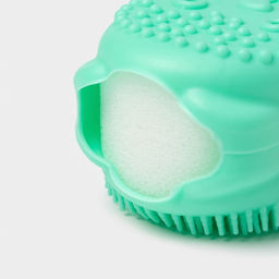 Щётка массажная силиконовая для тела с поролоном Доляна «Мышонок», зелёная