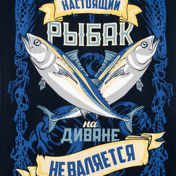 Футболка мужская KAFTAN "Рыбак", синий, р. 50