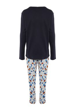 TRENDYOL MAN Cok Renkli Regular Fit Bask?l? %100 Pamuk Pijama Tak?m? TMNAW22PT1072 - Trendyolmilla фото 7