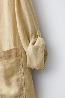 SOBRECAMISA CAPUCHA 100% LINO / Mostaza - Zara фото 4