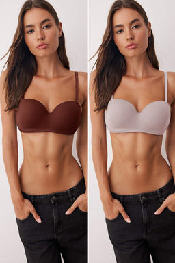 Siyah-Yesil 2li Kaskorse Balenli Duz Sabit Kap Balconette Sutyen THMAW26SU00006 - Trendyolmilla фото 18