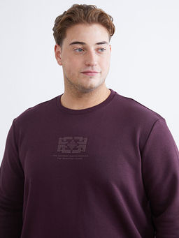 Bisiklet Yaka Bask?l? Erkek Sweatshirt