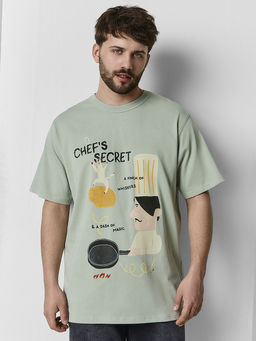 Футболка мужская зеленая прямого кроя