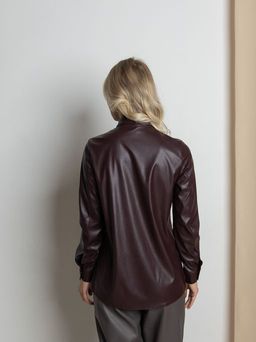 рубашка из экокожи 983-0610 - Трика фото 5