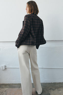 ZW COLLECTION CHECKED DOUBLE-BREASTED JACKET - Zara фото 3