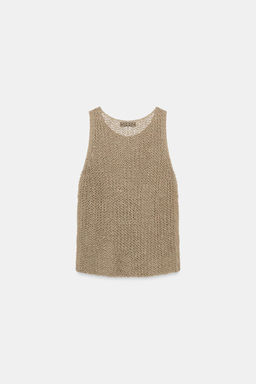 TOP PUNTO CALADO 100% LINO / Cuerda - Zara фото 6