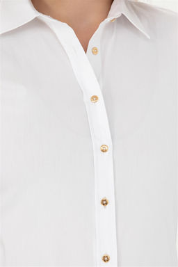 Женская белая базовая рубашка с длинным рукавом - U.s. polo assn фото 14