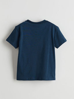 Bisiklet Yaka Jaws Bask?l? Penye Erkek ?ocuk Ti??rt