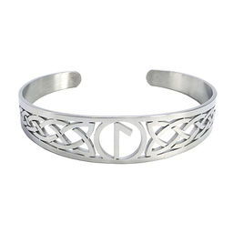 Браслет оберег с руной Лагуз олицетворяет романтичность, магнетизм и очарование Silver 6х1,5см