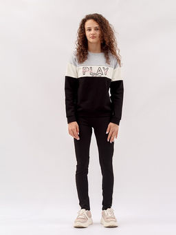 CRB wear / CWJG 90113-22 Костюм для девочки (джемпер, брюки),черный/Ex.Cherubino