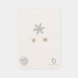 Серьги Варежки висячие, цвет красно-белый в золоте - Queen fair фото 3