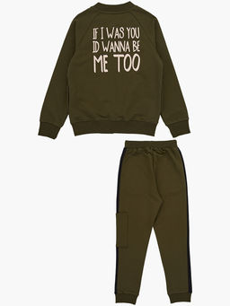 Спортивный костюм для девочки на молнии UD 7728 зелен-хаки - Mini maxi фото 15