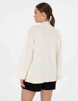 Ekru Comfort Fit Yar_m Bal_k__ Kazak - Pierre cardin фото 5