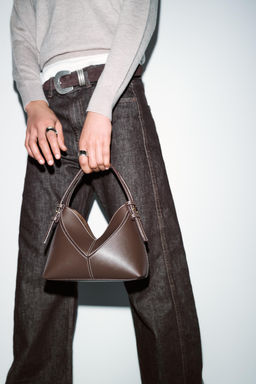 MINI BUCKET BAG WITH TOPSTITCHING