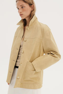 CAZADORA PIEL ANTE ZW COLLECTION LIMITED EDITION / Mantequilla