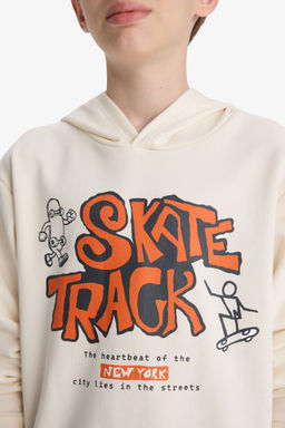 Kap__onlu Bask_l_ Sweatshirt Erkek _ocuk - Defacto фото 4