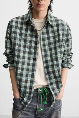 CREASED-EFFECT CHECK SHIRT - Zara фото 5