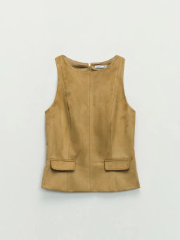 Приталенный жилет из искусственной замши ZR2604022503-63 / Zarina  фото 5