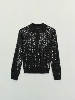Приталенный кардиган с пайетками из вискозы / Zarina