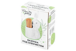Вазочка п/зубочистки 6,5*4,5*10 см "Кролик-Зайка" + зубочистки
