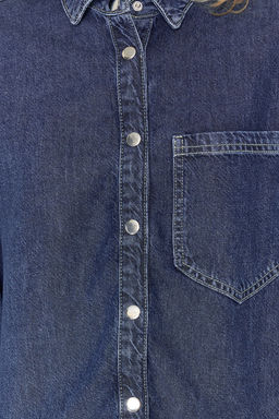 TRENDYOLMILLA Koyu Mavi More Sustainable %100 Tencel Oversize Denim Gomlek TWOSS24GO00141  фото 4