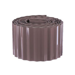 Лента бордюрная, 10 см×9 м, толщина 0.6 мм, пластиковая, гофра, тёмно-коричневая, Greengo