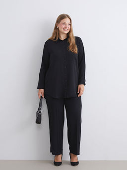 Geni? Pa?a Pileli Kad?n Pantolon