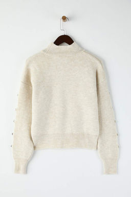 Ekru Yumusak Dokulu Dugme Detayl? Triko Kazak TWOAW24KZ00384 - Trendyolmilla фото 15