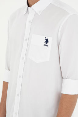 Мужская белая рубашка с длинным рукавом - U.s. polo assn фото 7